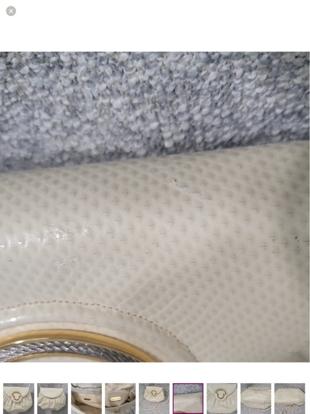 Finesse La Model Vintage Cream Snakeskin Small Crossbody Bag - Picture 8 of 10